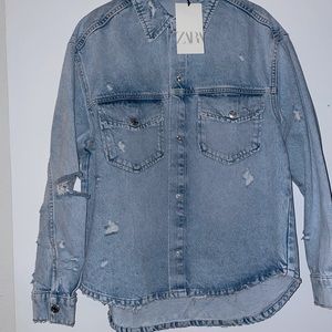 Zara jean jacket shirt